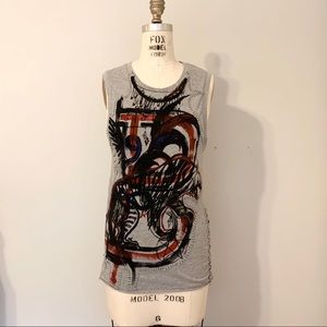 BALMAIN Paris Multi-colored Safety Pin Tank